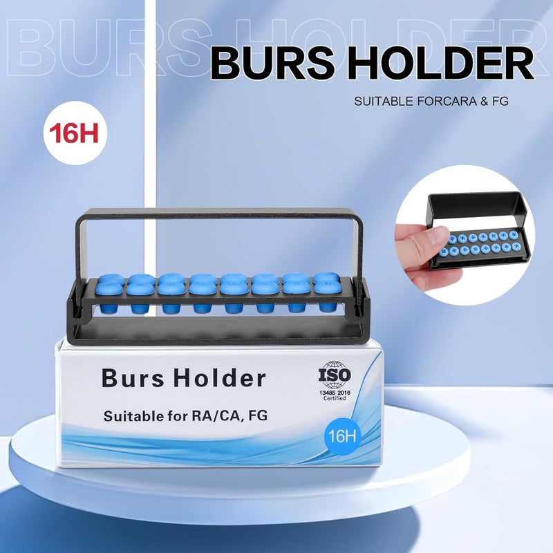 EustomA Burs Holder Block Case for 16 Holes High Temperature Sterilizable Autoclavable Burs Holder Box 3pcs/Set (Black) - Image 3